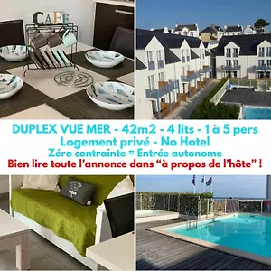  Appartement Face Ocean, Duplex 35m2 Au Calme - 4 Lits - Parking -